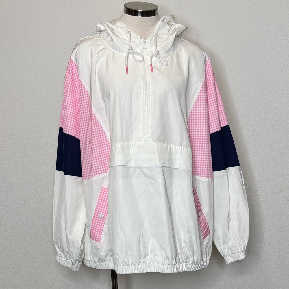 Crown & Ivy size 3X White and Pink Checkered Jacket